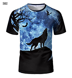 Футболка Волк, Луна, 54.