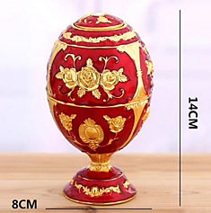 Яйцо Фаберже красное, высокое.